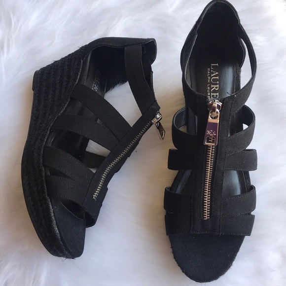Ralph Lauren Shoes - Ralph Lauren 🖤 Kelcie Linen Zip Wedge